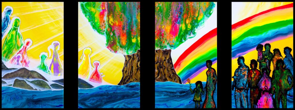 Auftragsarbeit mit Acrylfarben, Kunst, Art, fluid painting