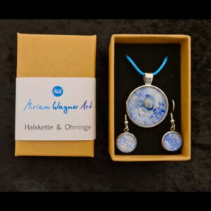 Handgemachter Schmuck, Anhänger und Ohrringe mit Acrylic Pouring