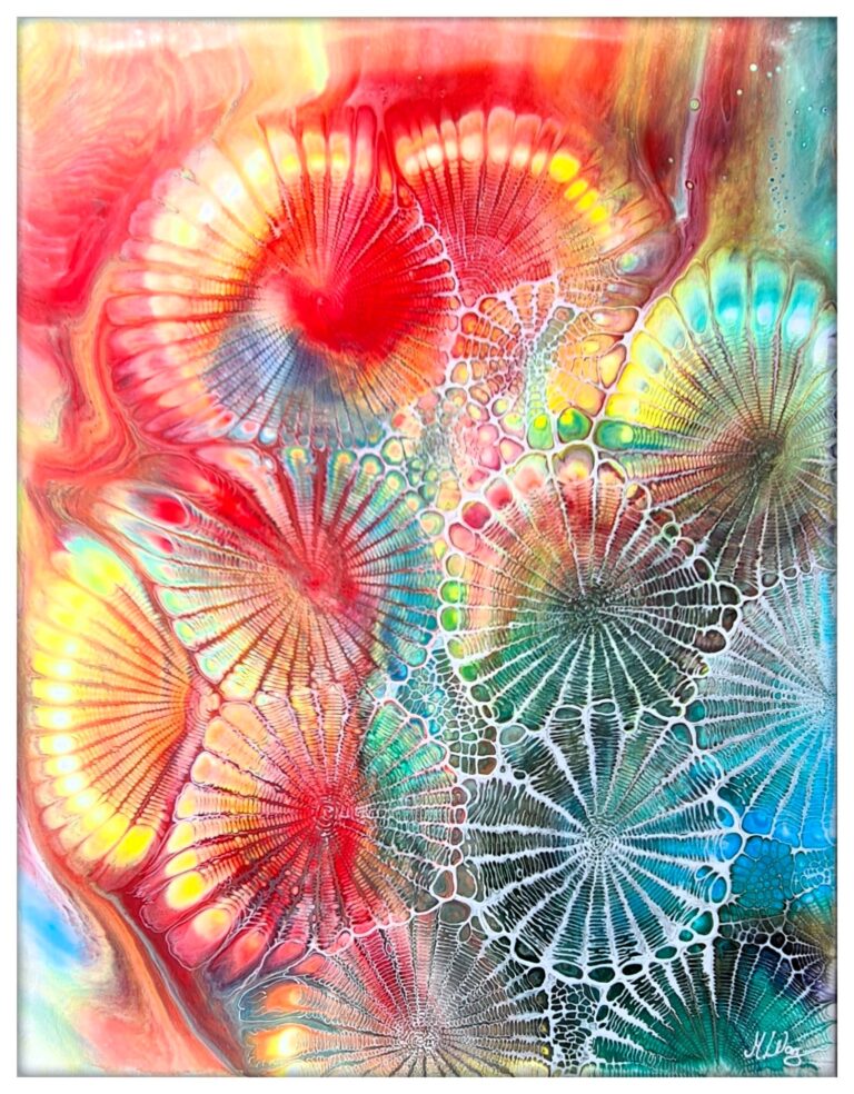Acrylic Pouring mit Kamm-Technik